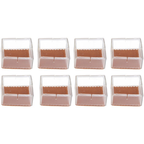 8 pièces/ensemble casquettes de chaise en Silicone coussinets de pied de Table anti-dérapant couverture de Protection de jambe carrée transparente