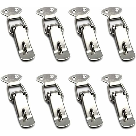 8 Pièces Fermeture a Levier Fermeture à Ressort Loquet Bascule en Acier Inoxydable Pour Coffre à Outils,Tiroir,Armoire et Coffre - Silver HS-009