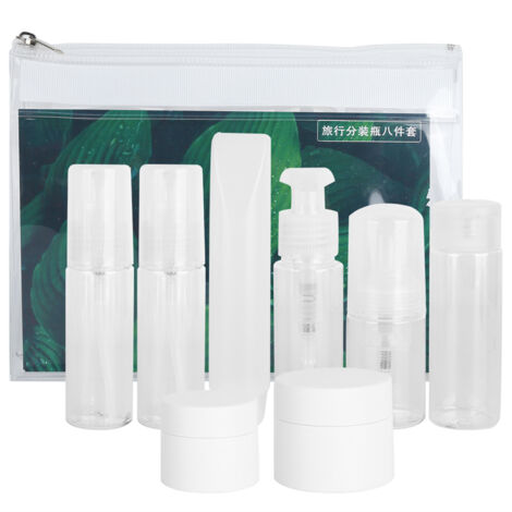 8 pièces Flacons Doseurs Portables Vides Rechargeables pour Crèmes et Lotions
