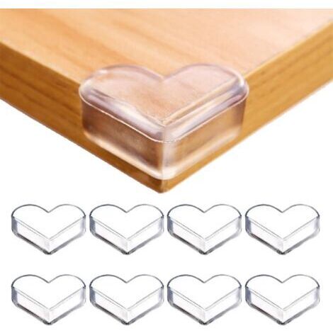 8 pièces forme de coeur Coin de Table Protection Bebe Protection Coin de Table bébé, Protege Coin de Table Bebe Protection Angle de Table avec Une Super Colle améliorée pour Tables et Coins de