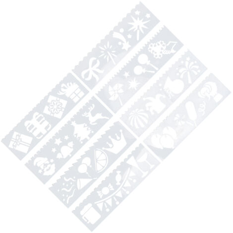 8 Pièces Gabarits de Peinture en Plastique Creux, Design Amusant pour DIY - Facile à Nettoyer, Idéal pour Créations de Cartes et Décorations de Fête