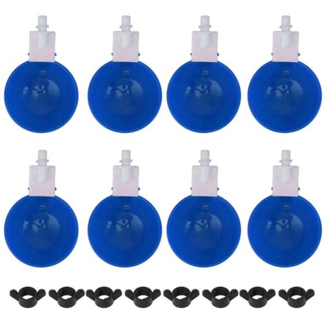 8 Pièces Grands Abreuvoirs Automatiques pour Volailles, Réservoir d'Eau Renforcé PVC pour Poules, Canards, Oies, Bleu