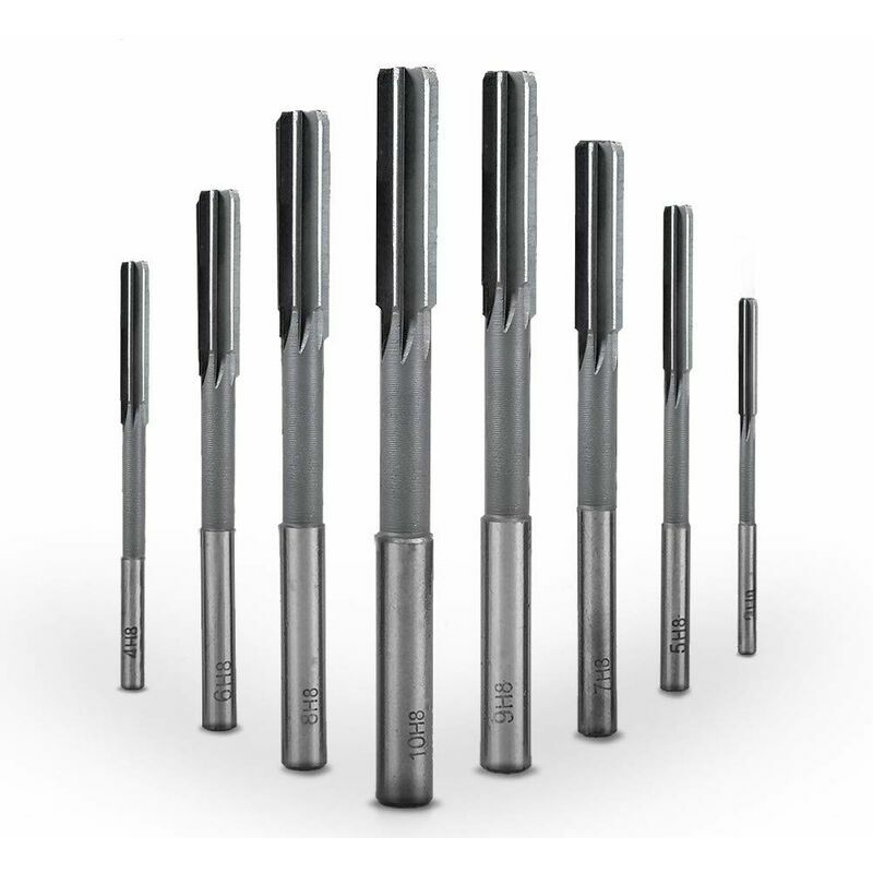 Hoopzi - 8 Pieces H8 Reamer Standard hss Reamer Durable Milling Cutter Machine 3/4/5/6/7/8/9 / 10MM