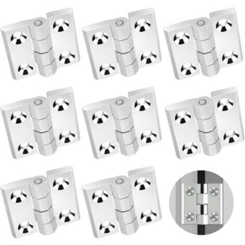 8 Pieces Heavy Duty Door Hinges for Heavy Loads, Zinc Alloy Door Hinges, Silver Door Hinges, Door Hinges for Fixed Doors