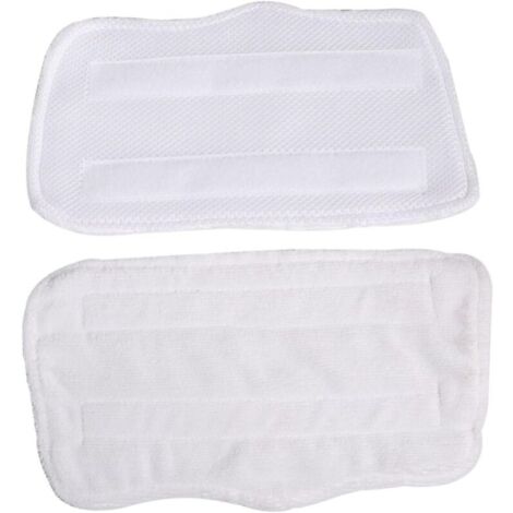 8 pièces Housse de Rechange Microfibre pour Nettoyeur à Vapeur de Blanc Lavable et Réutilisable pour Types de Sols Durs