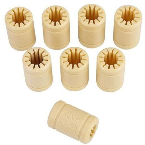 8 pièces LM8UU Portant, imprimante 3D Solide polymère Lisse Portant 8 mm Arbre roulement linéaire, roulement en Plastique pour imprimante 3D