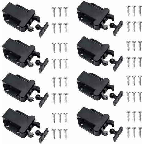 8 Pièces Loquets à Libération Tactile Loqueteau Pousse Lache Loquets de Porte Non Magnétiques pour Placard Meubles Porte Armoire Loquet Tactile Noir 6842.217mm——Oi-FRIS, Oi-FRIS
