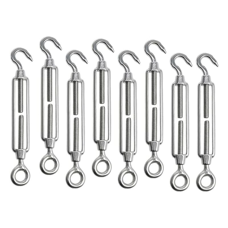 8 pièces M5 Tendeur Cable Tendeur Acier Inoxydable Réglable Tendeur Crochet et œil Acier Inoxydable 304 Tendeur de Fil pour Corde Cable Fil à Linge