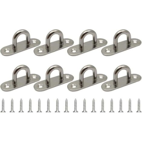 8 Pièces M6 Plaque à œIl En Acier Inoxydable, Crochet De Plafond, U Crochet, Pour Objets Suspendus