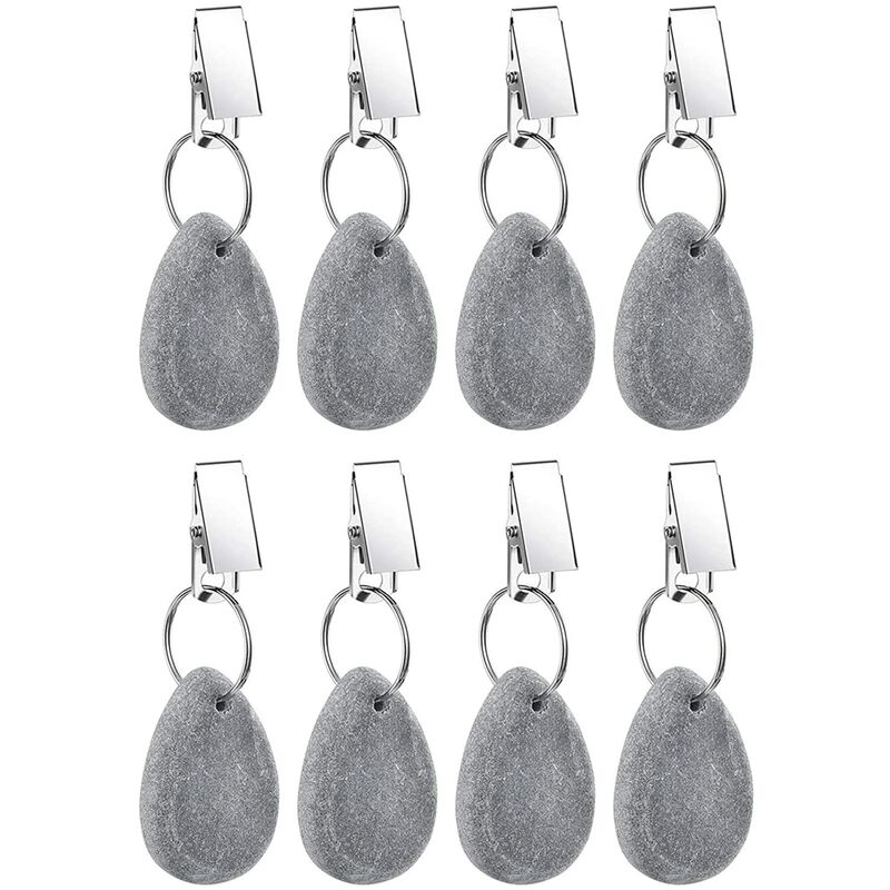 8 Pieces Marble Tablecloth Weights, Tablecloth Clips Heavy Tablecloth Hangers, Outdoor Table Weights with Clip, Heavy Tablecloth Hangers, Garden