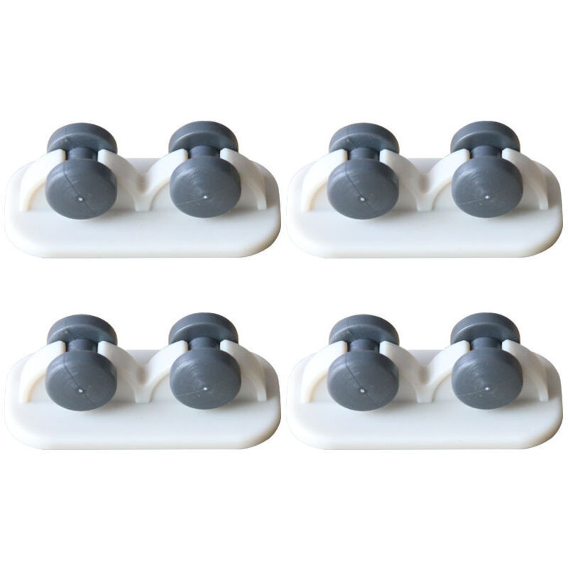8 Pièces Mini Roulettes Auto-Adhésives Petit Roulettes Collant Plastique pour Meubles Bacs Chariot Table Pouf Stockage Conteneur (Blanc, Roue à Sens