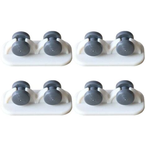 8 Pièces Mini Roulettes Auto-Adhésives Petit Roulettes Collant Plastique pour Meubles Bacs Chariot Table Pouf Stockage Conteneur (Blanc, Roue à Sens Unique)