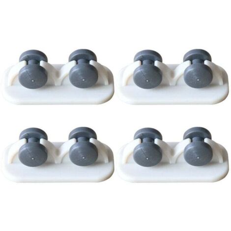 8 Pièces Mini Roulettes Auto-Adhésives Petit Roulettes Collant Plastique pour Meubles Bacs Chariot Table Pouf Stockage Conteneur (Blanc, Roue à Sens Unique)