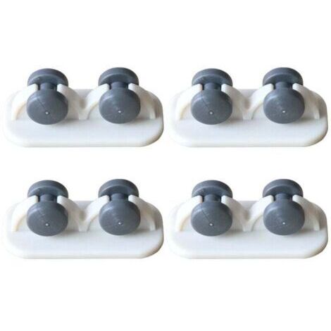 8 Pièces Mini Roulettes Auto-Adhésives Petit Roulettes Collant Plastique pour Meubles Bacs Chariot Table Pouf Stockage Conteneur (Blanc, Roue à Sens Unique)
