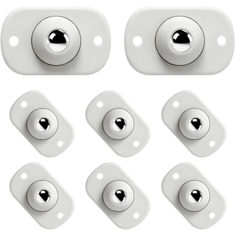 8 Pièces Mini-Roulettes Auto-Adhésives – Roulettes Pivotantes 360° pour Petit Électroménager  Portée Jusqu'à 18kg  Blanc pour Meubles & Maison