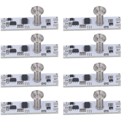 8 Pièces Module Interrupteur Variateur Tactile Capacitif, Réglage Continu pour LED, 5-24V DC