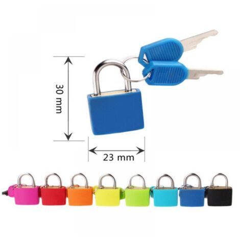 (8 pièces, multicolores) cadenas de casier avec 2 clés, mini serrure à bagages, cadenas à clé pour sac à dos, valise de voyage, casier d'université