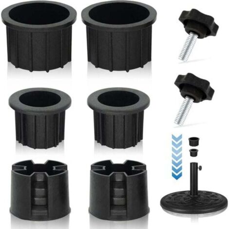 8 pièces - Œillets et caches pour pieds de parasol - Pièces de rechange pour pieds de parasol de terrasse - Cache stabilisateur pour pieds de parasol