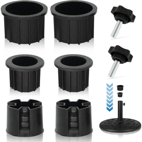 8 pièces - Œillets et caches pour pieds de parasol - Pièces de rechange pour pieds de parasol de terrasse - Cache stabilisateur pour pieds de parasol