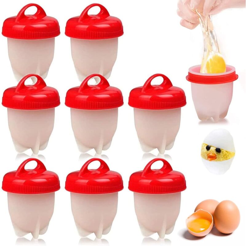 Ensoleille - 8 Pièces Oeufs Pocheuse Silicone,Silicone Oeuf Cooker,Antiadhésif Pocheuse Rapide