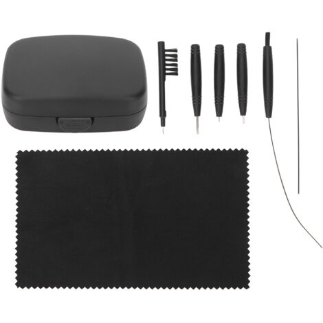 8 pièces Outils de Nettoyage pour Amplificateurs Auditifs, Kit Professionnel Léger de Brosses de Désembouage des Oreilles Noir