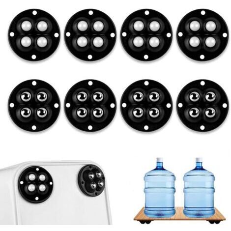 8 Pièces Petite Roulette Adhesive, 360 Degrés Roulettes pour Meubles, Mini Roulettes Pivotantes Auto-Adhésives, Roulette Bille Mini Roulettes pour Meubles, Petites Roues Auto Non perforées