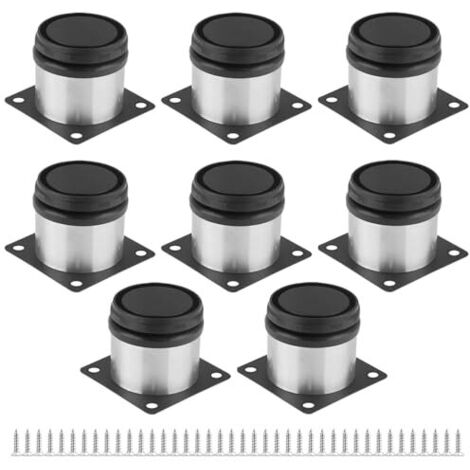 8 Pièces Pied de Meuble Réglables 5 cm, Pied Reglable pour Meuble, Ronds Métal Acier Inoxydable, Pieds Meuble Cuisine, Pieds de Meubles Armoires éTagèRes Table Acier Inoxydable, avec Vis