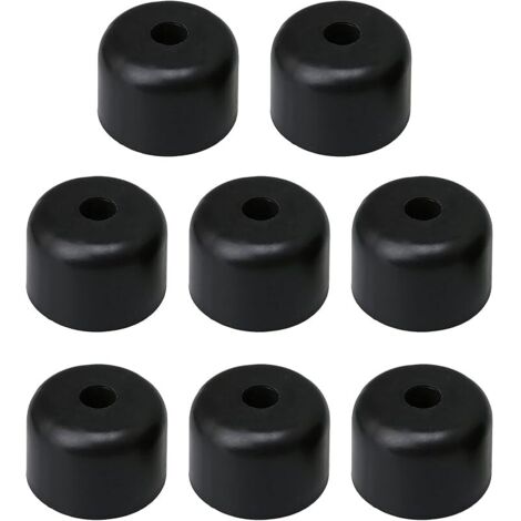 8 pièces pieds de canapé ronds en plastique noir 50x35mm principalement pour le bas de meubles