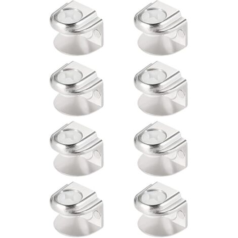 8 pièces Pince à Verre Support d’Étagère en Verre Support de Tablette Mural Fixation Réglable, Verre Adaptatif de 5-8 mm d'Épaisseur, Pince à Verre Pince Support en Alliage de Zinc Fixations
