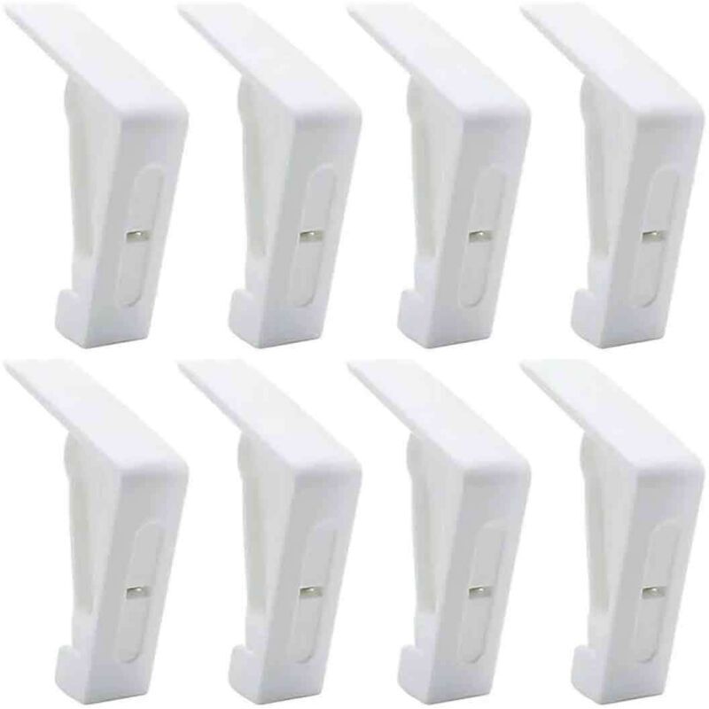 8 Pièces Pinces à Nappe en Plastique Blanc pour Table dExtérieur - Pinces Réglables à Ressort pour Nappe de Jardin Pique-Nique