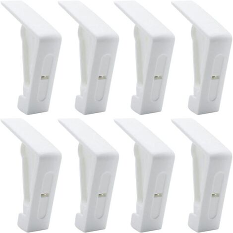 8 Pièces Pinces à Nappe en Plastique Blanc pour Table d'Extérieur - Pinces Réglables à Ressort pour Nappe de Jardin Pique-Nique