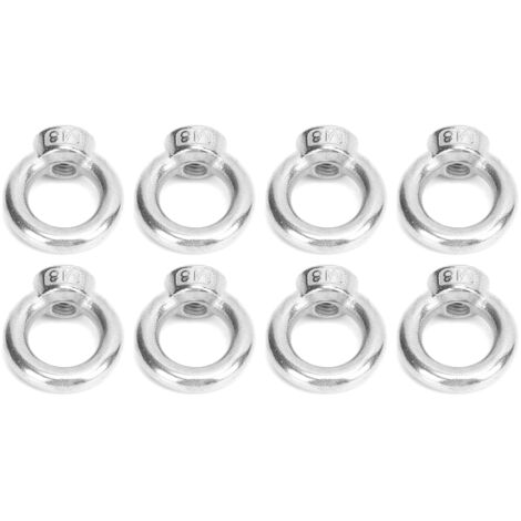 8 pièces Pitons à Œil en Acier Inoxydable M8 pour Bateaux, Yachts et Levage Maritime - Résistance 140kg