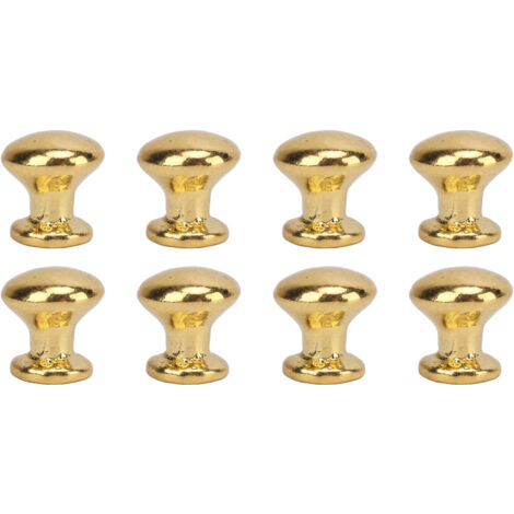 8 pièces poignées de tirage miniature 1:12 tête ronde métal style épuré poignées de porte maison de poupée dorées