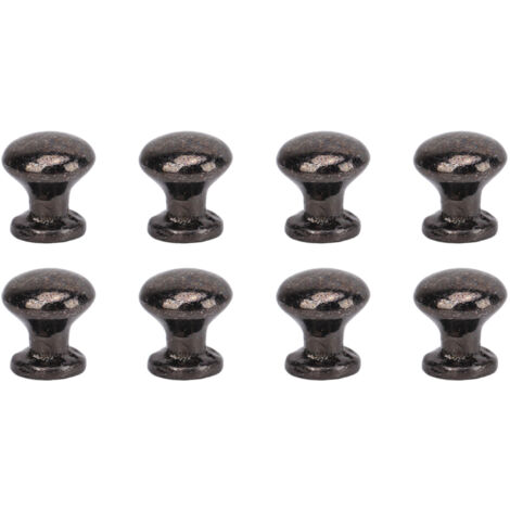 8 pièces Poignées de Tirage Miniatures 1:12 Têtes Rondes Métal Style Simple Boutons de Porte Maison de Poupée Noir