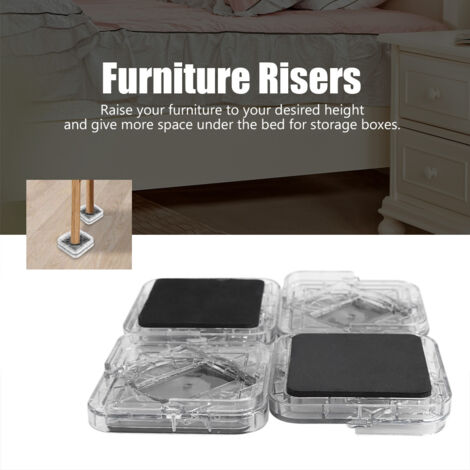 8 pièces Protections antidérapantes pour pieds de meubles - Table, Bureau, Canapé, Lits (Blanc Transparent)