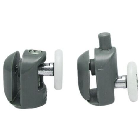 8 Pièces Roulette Porte Coulissante Douche 23mm, Antirouille Galets de Porte de Douche, pour Cabine de Douche, Salle de Bain Porte (4 Supérieures et 4 Inférieures)