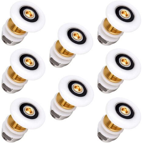 8 Pièces Roulette Porte Douche Roue Rechange pour Porte Coulissante Douche en Laiton - 25mm