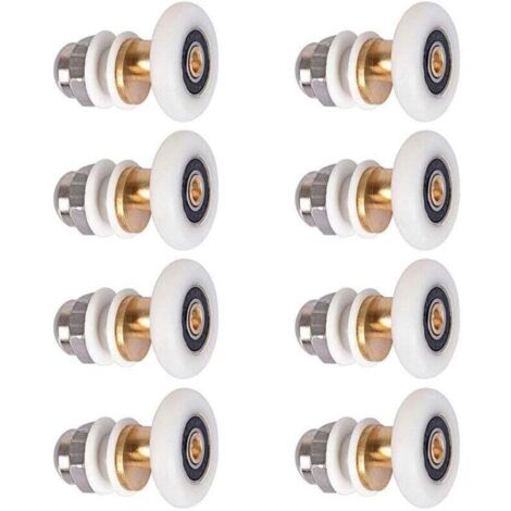 8 Pièces Roulettes Douche 25mm, Roulette Porte Coulissante Douche Roulement pour Porte de Douche
