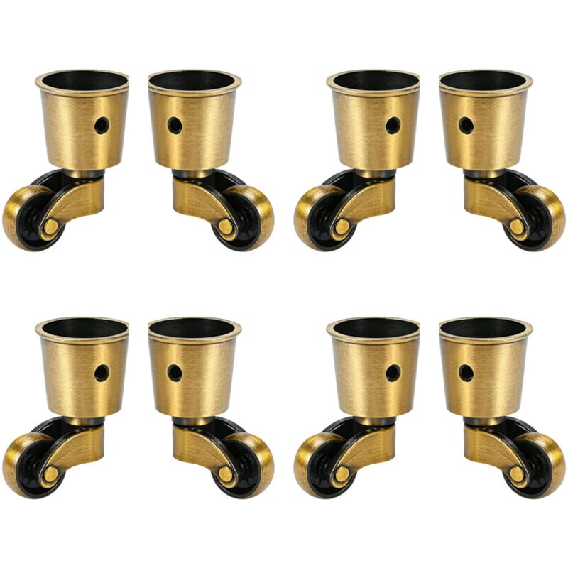 Keyoung - 8 Pièces roulettes Pivotantes, roulettes Rondes en Cuivre roulettes Anciennes Pas De Bruit Portable Peut Pivoter à 360° pour