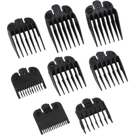 8 Pièces Sabot Tondeuse, Guide Peigne ABS, 1,5mm à 25mm, Accessoire Coupe Cheveux, Salon et Maison