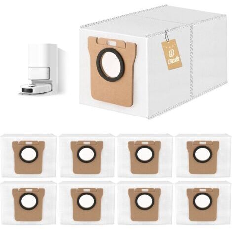 8 Pièces Sacs à Poussière pour Dreame L10s Ultra/ L10 Ultra/L20 Ultra/Xiaomi X10+ / X20+ Aspirateur Accessoires