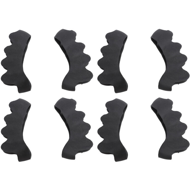 8 Pièces Séparateur d'Orteils en Silicone Design Ergonomique Nettoyage Facile Correcteur d'Orteils Chevauchement pour Femmes Hommes Noir