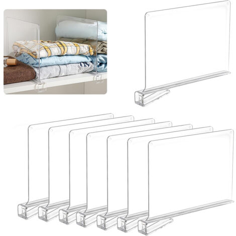 8 PièCes Separateur Etagere 30 X 20 Cm Transparent SéParateurs D'éTagèRes en Acrylique Convient Aux Chambres à Coucher, Cuisines, BibliothèQues, Placards Et SéParateurs De Garde-Robe