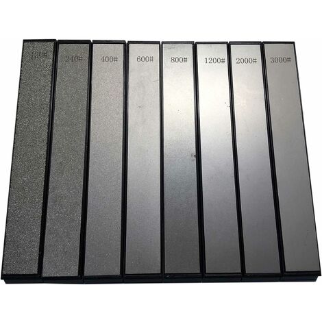 8 PièCes SéRies Diamant Pierre Barre Aiguiseur de Couteaux à Angle Fixe AffûTage Diamant Pierre à Aiguiser Cuisine AffûTage Lame AffûTage(120/240/400/600/800/1200/2000/3000)——VEBTles