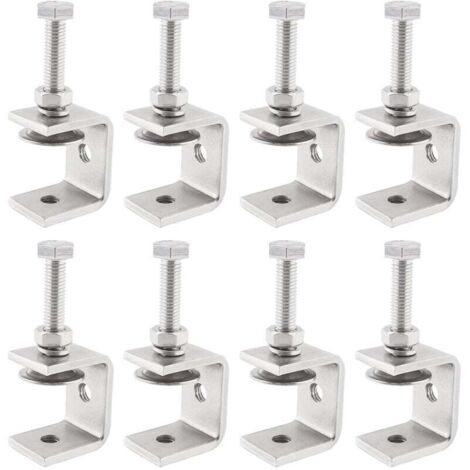 8 Pièces Serre Joints C 30mm, Pince C Acier Inoxydable 304 Réglable Plage de Serrage 0-25mm pour Soudage Charpentier Montage Domestique, l'Ébénisterie