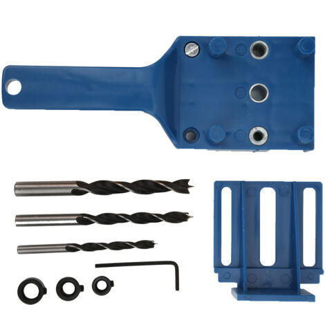 8 Pièces/Set Guide de Perçage pour Menuiserie, Gabarit de Percage et Positionnement pour Assemblages Bois