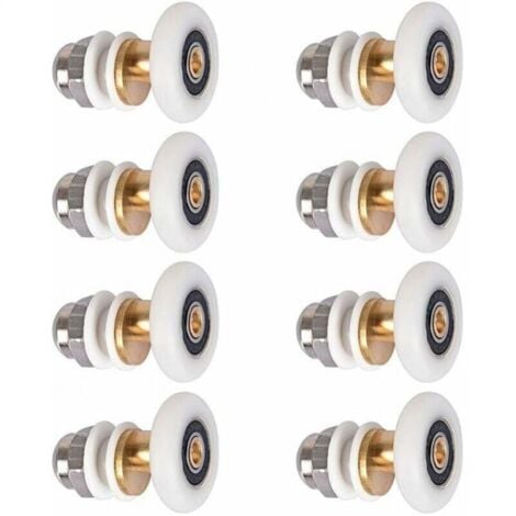 8 Pieces Shower Door Roller, Sliding Door Rollers Shower Cabin Door Pulleys Replacement Wheel for Roller with Wheel Diameter 25mm