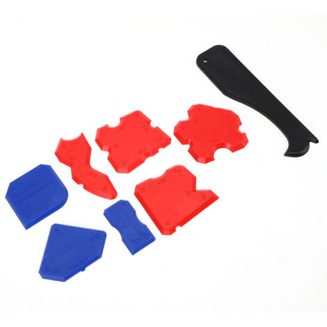 8 pièces Spatule à Joint Silicone, Grattoir à Mastic, Outil de Lissage et Décapage Manuel
