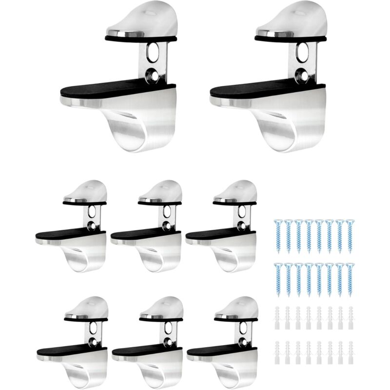 8 Pièces Support Etagere Verre, Pince Verre Réglables en Alliage de Zinc pour Étagère en Bois/Verre de 3 à 20 mm Épaisseur