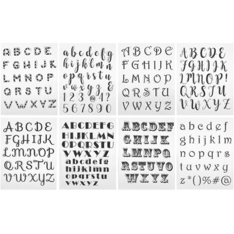 8 Pièces Tampons Transparents Lettres DIY Décoratifs pour Scrapbooking et Artisanat